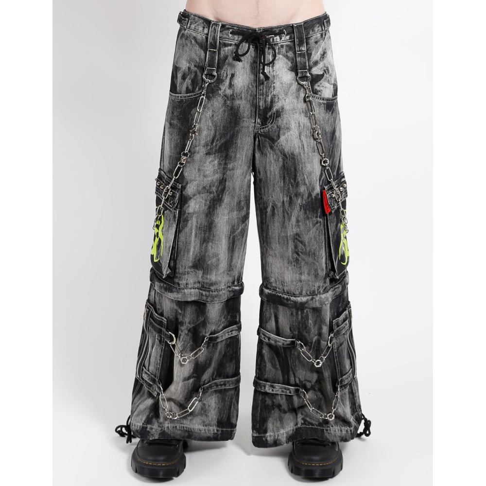 Tripp NYC - Biohazard Denim Storm Wash Weite Hose - Schwarz